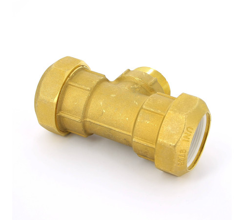 Тройник компрессионный Tiemme для труб ПНД 63х2 НР 3400090