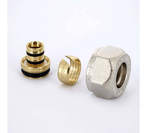 Соединитель обжимной Uni-Fitt 16x2.0 мм - 3/4 EK никелированный 680N1634