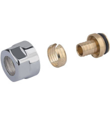 Соединитель обжимной Comisa 16х2.2 мм - 3/4 EK хромированный для PEX труб A58804B