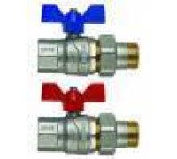 Кран шаровой F.I.V. EVOLUTION 1 ВР-НР с американкой ручка-бабочка 86005100