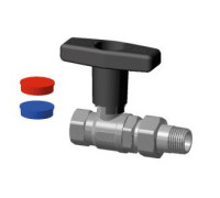 Кран шаровой FAR 3/4 ВР-НР с американкой высокая черная ручка 3079 M34C