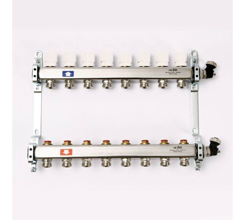 Коллекторная группа из нержавеющей стали Uni-Fitt 315S с регулировочными и термостатическими вентилями 1 x 3/4 EK 8 выходов 451I4308