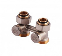 Узел нижнего подключения Н-образный Gekon GK 7423 прямой для двухтрубных систем 3/4 Eurokonus GK 7423