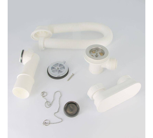 Слив-перелив для ванны Alcaplast A501 с цепочкой и пробкой хром A501