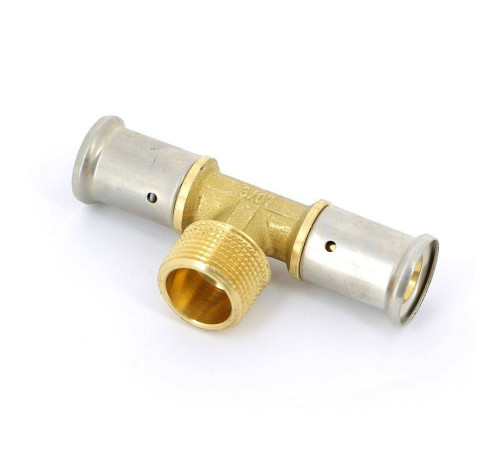 Тройник пресс латунный HENCO с наружной резьбой 20x3/4x20 14P-200520