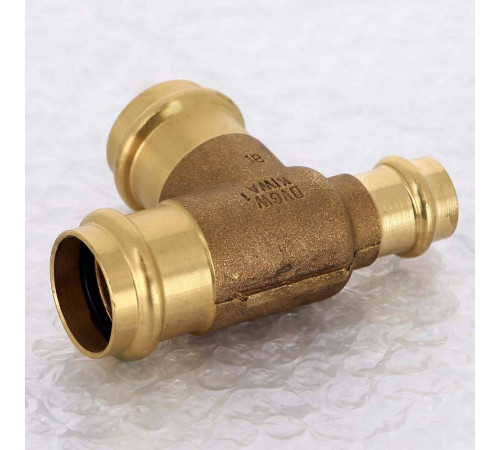 Тройник пресс Viega Sanpress 28х18х28 мм бронза 314163