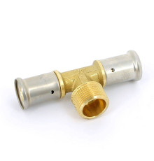 Тройник пресс латунный HENCO с наружной резьбой 20x3/4x20 14P-200520