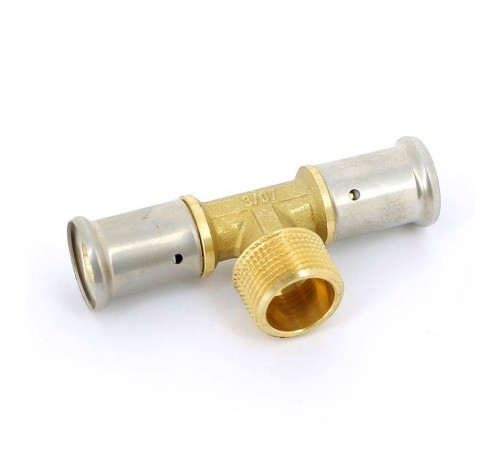 Тройник пресс латунный HENCO с наружной резьбой 20x3/4x20 14P-200520