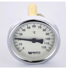 Термометр биметаллический Watts F+R801 63 мм 0-120 °C погружной гильза 75 мм 10005809