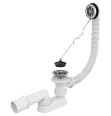 Слив-перелив для ванны Alcaplast A501 с цепочкой и пробкой хром A501