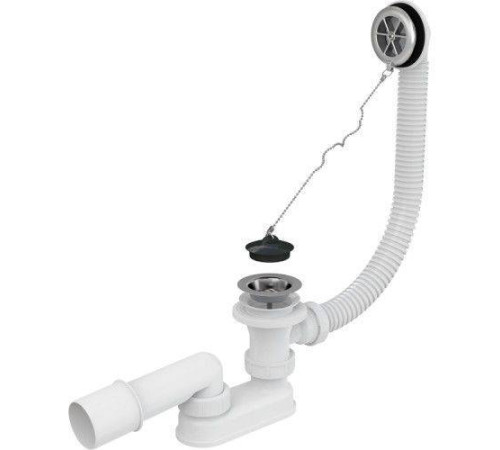 Слив-перелив для ванны Alcaplast A501 с цепочкой и пробкой хром A501