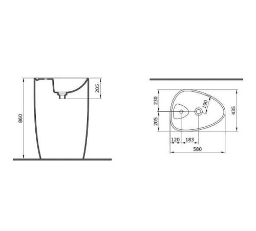 Раковина напольная Allen Brau Infinity 43.5x58x86 см белый 4.21015.20