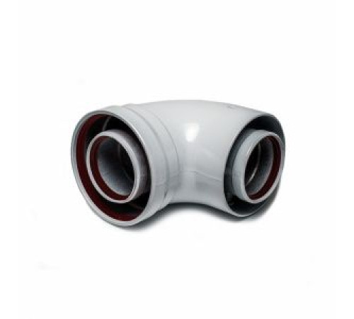 Комплект коаксиального дымохода Gekon 60/100 мм L=1000 мм алюминий Антилед хомут фланец проставка GKD K60100L1ALPA