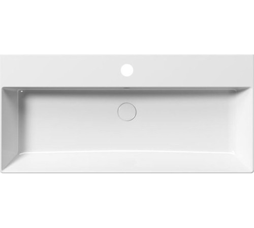 Раковина накладная/подвесная GSI KUBE X 1000х470 мм с 1 отверстием под смеситель с переливом белая глянцевая 9423111