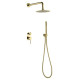 Душевой комплект Boheme Uno смеситель встраиваемый с верхним и ручным душем gold 464-G