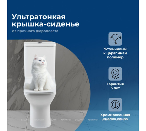 Чаша для унитаза напольного Aquanet Cube-C Rimless с сиденьем Soft Close Slim 00210759