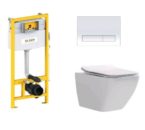 Комплект инсталляция с подвесным унитазом ELSEN E16 360x530x365 мм клавиша хром EIN5001120E16chrome818BSet