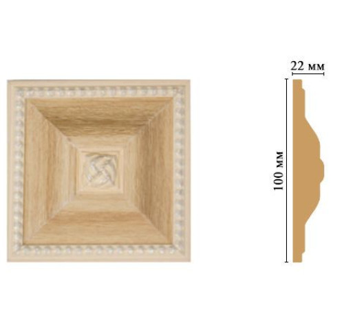 Вставка декоративная DECOMASTER D209 100х100х22 мм D209-11