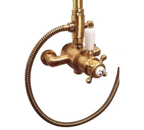 Душевая стойка Gattoni PD с термостатом верхним душем и лейкой бронза 4293/PDV0 / TSRE940V0.I
