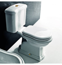 Унитаз-моноблок Kerasan Retro 72х38.5 см слив в пол белый/бронза 750993/101201/108101