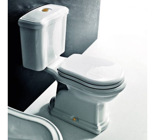 Унитаз-моноблок Kerasan Retro 72х38.5 см слив в пол белый/бронза 750993/101201/108101