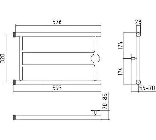 Полотенцесушитель водяной Стилье Минор 0600 348x600 мм 00600-3260