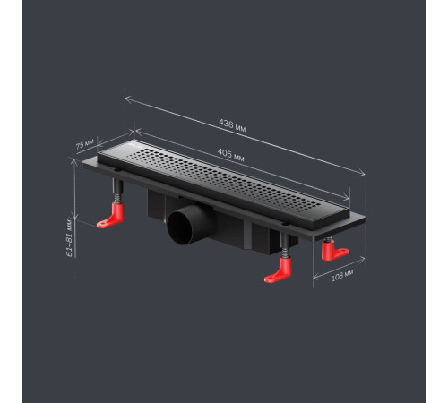Трап для душа линейный AM.PM PrimeFlow универсальный затвор Cut Gradient 40 см W02SC-P11-040-01BM