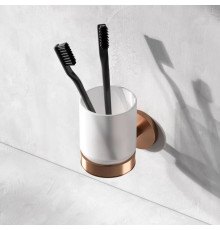 Стакан стеклянный с настенным держателем AM.PM X-Joy розовое золото A85A34344