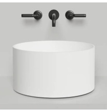 Раковина накладная Salini Armonia Round 02 45х45х2 см S-Stone белый матовый 130422M