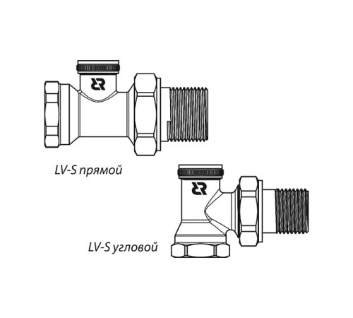 Клапан запорный радиаторный прямой Danfoss RLV-S 15 1/2 PN 10 003L0124