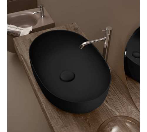 Раковина накладная Kerasan Nolita 60х40 см без отв. черный матовый 534331