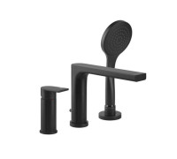 Смеситель для ванны Gessi Emporio Via Manzoni на 3 отверстия с изливом и душем Black XL 38634#299