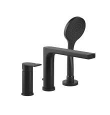 Смеситель для ванны Gessi Emporio Via Manzoni на 3 отверстия с изливом и душем Black XL 38634#299