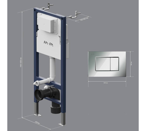 Инсталляция для подвесного унитаза AM.PM PrimeFit S с механической клавишей I012709.0251