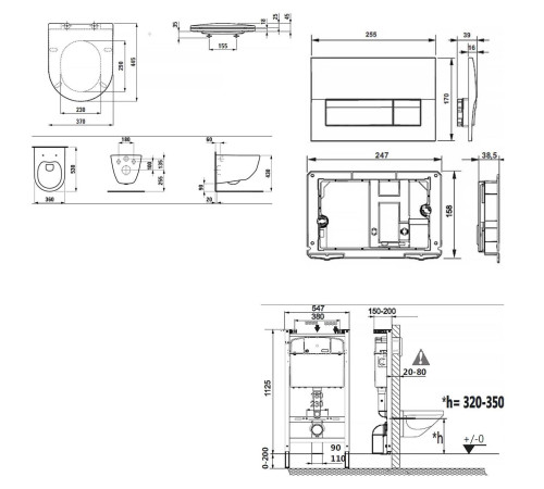 Комплект унитаз Laufen Pro Rimless с инсталляцией сиденье микролифт клавиша белая Z.RU93.0.761.6