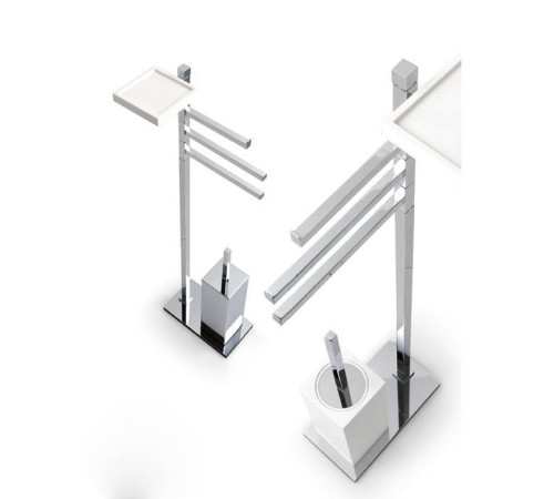 Стойка напольная с ершиком и бумагодержателем Bertocci Settecento белый матовый/хром 145 0758 0000