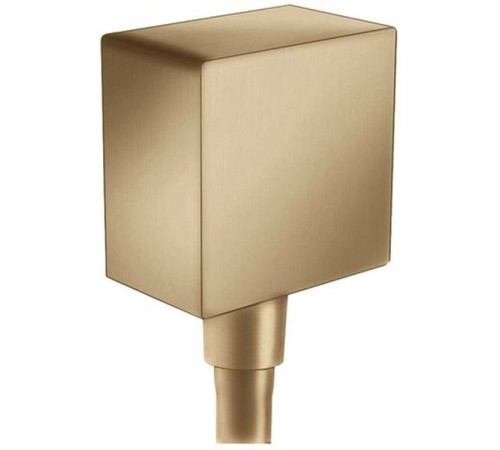 Шланговое подсоединение Hansgrohe FixFit Square с обратным клапаном шлифованная бронза 26455140
