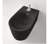 Биде подвесное Kerasan Nolita 55х35 см с креплениями WB9N черный матовый 532531