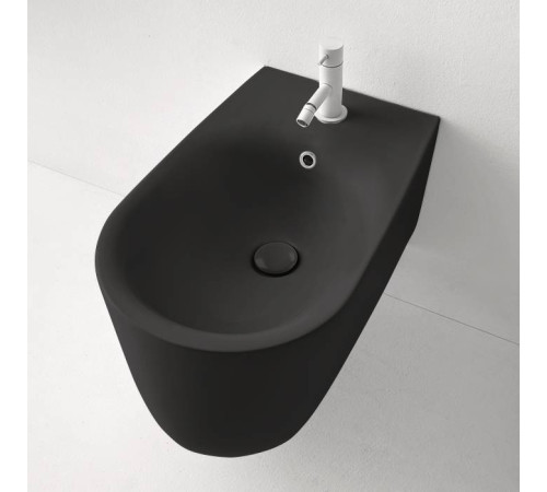 Биде подвесное Kerasan Nolita 55х35 см с креплениями WB9N черный матовый 532531