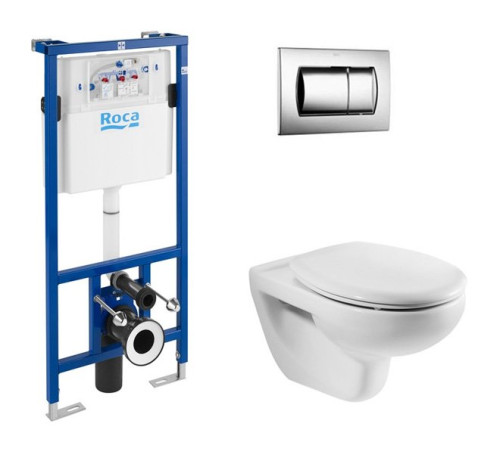 Комплект инсталляция с подвесным унитазом Roca Mateo сиденье и кнопка 893100010