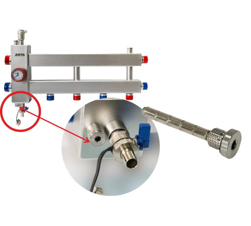 Гидроразделитель из нержавеющей стали с коллектором ZOTA горизонтальный односторонний 3 контура GR4930001213