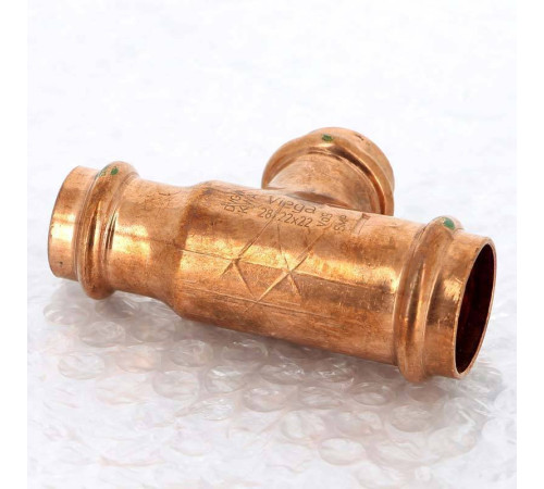 Тройник пресс медный Viega Profipress 28x22x22 мм 307899