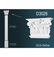 Капитель пилястры Perfect полиуретан D3026
