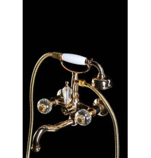 Смеситель для ванны Boheme Flora с душевым комплектом золото глянцевое 293-FL