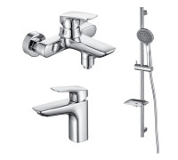 Набор смесителей 3 в 1 Aquanet Vega (AQ1010CR+AQ1040CR+AQ2011CR) хром AQ1030CR