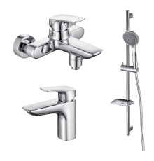 Набор смесителей 3 в 1 Aquanet Vega (AQ1010CR+AQ1040CR+AQ2011CR) хром AQ1030CR