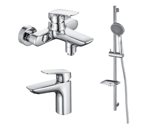 Набор смесителей 3 в 1 Aquanet Vega (AQ1010CR+AQ1040CR+AQ2011CR) хром AQ1030CR