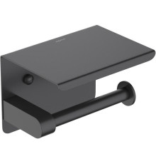 Бумагодержатель с полкой Aquanet Europa AQ4939MB матовый черный AQ4939MB