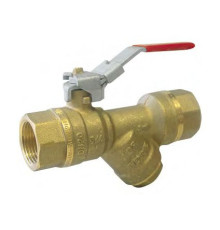 Кран шаровой Tiemme с сетчатым фильтром 1/2 ВР-ВР ручка-рычаг 2030022