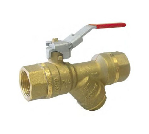 Кран шаровой Tiemme с сетчатым фильтром 1/2 ВР-ВР ручка-рычаг 2030022